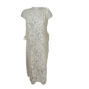 Three Eighty Two NWT Sz S lace tank overlay long apron style Cottagecore